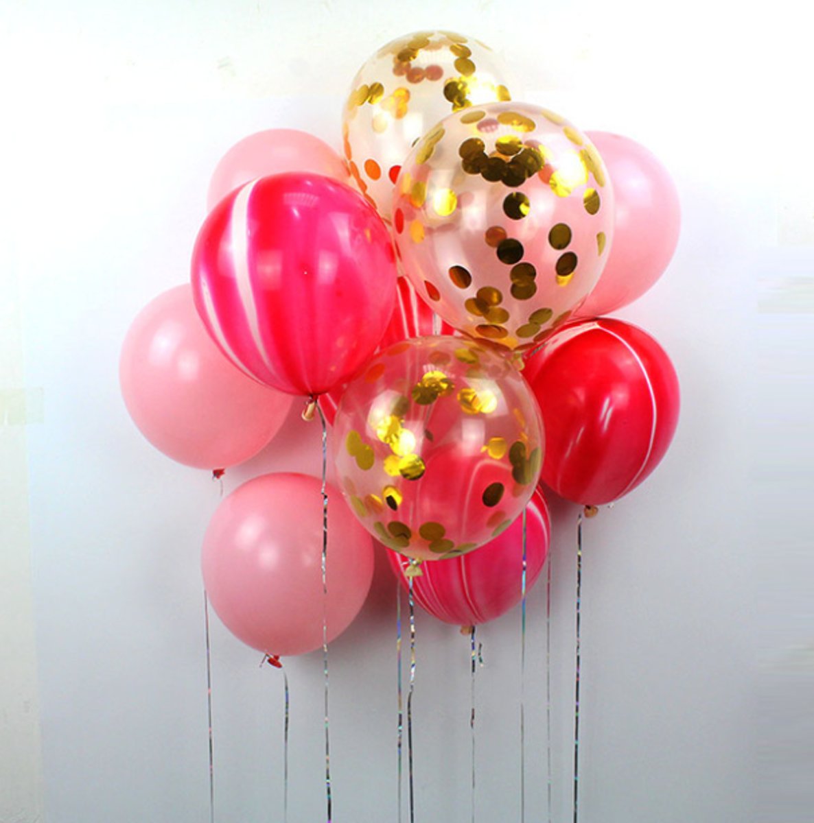 Confetti Ballonnen Set 15 Stuks Groot |  Verf  |  (32 inches) |  Roze  |  Baby Shower Bruiloft Verjaardag Feestje